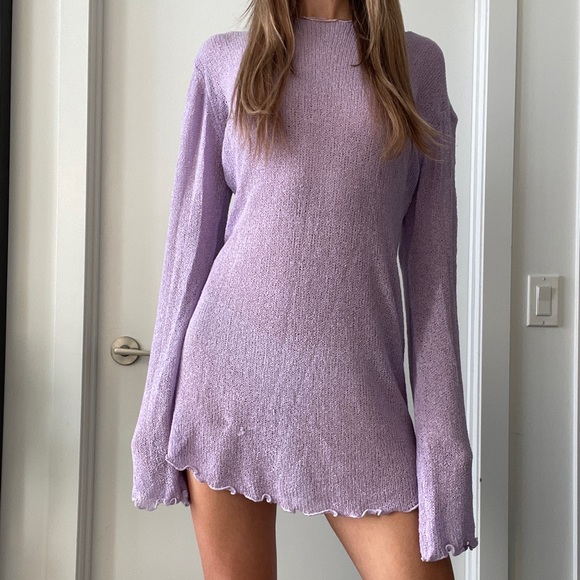 Tiger Mist Purple Knit Dress - Picture 4 of 5